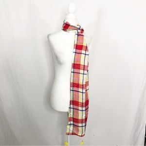 Abercrombie Plaid Scarf, Red Blue Yellow Plaid